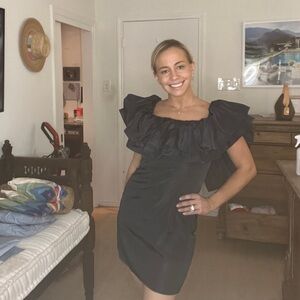 RHODE Black ruffle mini dress sz 6 great condition offers welcome